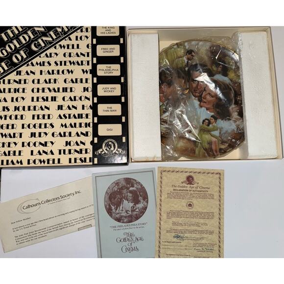 Golden Age Of Cinema 1978 Collector Plate "Philadelphia Story" MGM 1940 #4/6 COA - Picture 1 of 4